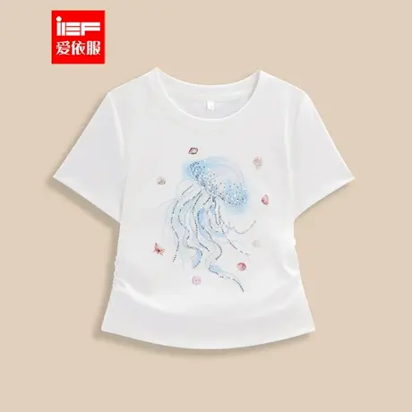 MINIIEF【爱依服童装】短袖上衣2025夏季新款时尚洋气印花女童T恤商品大图