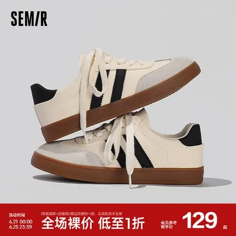 Semir女鞋德训鞋2024新款春秋季薄款小白鞋运动鞋平底鞋女款板鞋商品大图