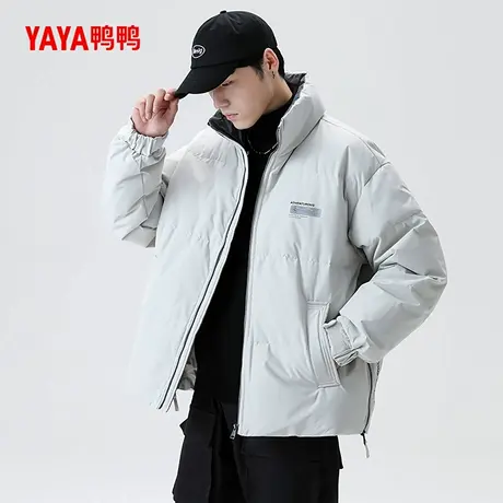 鸭鸭羽绒服男士2025秋冬季新品短款时尚立领保暖帅气潮流鸭绒外套商品大图