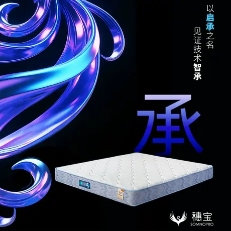 【新品】穗宝凝胶记忆棉独袋弹簧软硬适中23cm厚席梦思床垫 睿承商品大图