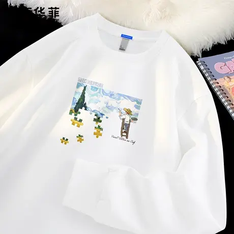马克华菲高克重长袖t恤男2025新款秋季重磅宽松打底衫男生上衣服X商品大图