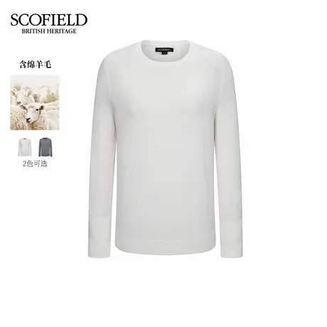 【含羊毛】Scofield女装简约基础款圆领套头针织衫2025秋季新品图片