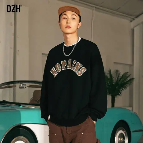 男士鹿皮绒卫衣男2023秋季新款长袖上衣男生休闲套头情侣秋装外套商品大图