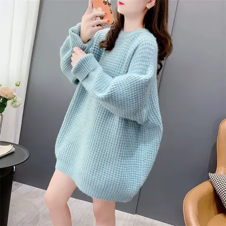 慵懒风加厚套头毛衣女外穿2023年新款冬季宽松时尚百搭针织衫上衣商品大图