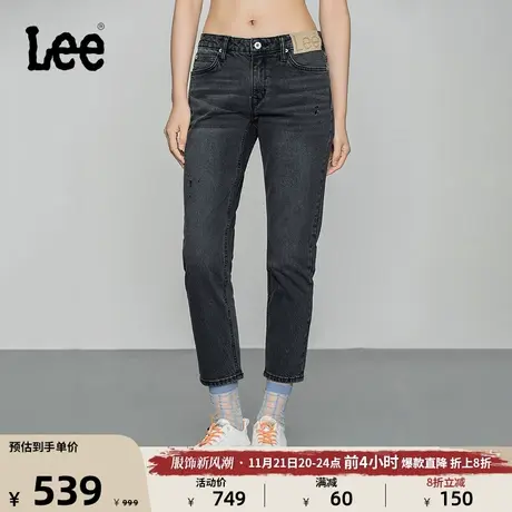 Lee商场同款101+401标准中腰中浅灰色多裤长女牛仔裤LWB1004013YS图片