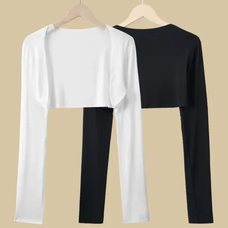 吊带外搭针织开衫女夏季防晒薄款空调披肩罩衫短款长袖上衣小外套图片