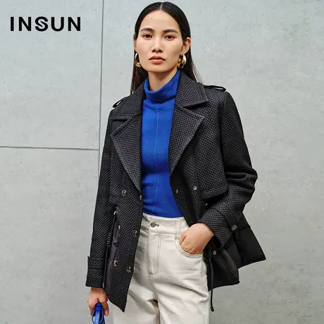 INSUN恩裳线上专选冬季轻薄西装领休闲羽绒服图片