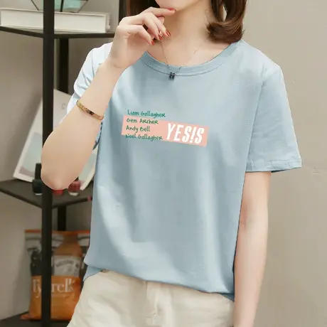 2022年新款夏装白色短袖t恤女装修身显瘦纯棉夏季宽松休闲上衣服图片