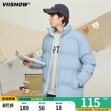VIISHOW羽绒棉服男生2023冬装宽松大码加厚保暖面包服双面穿外套商品大图