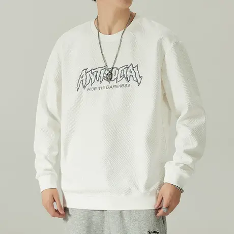 2024新款高端印花情侣装长袖上衣春秋款男士潮牌圆领卫衣春季男装商品大图