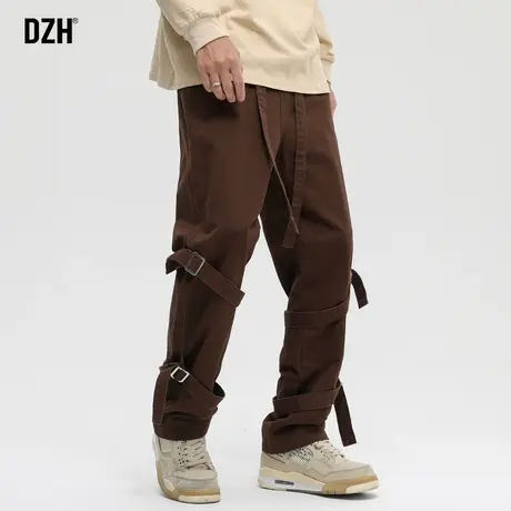 男士美式复古裤子男高街宽松直筒裤男裤设计感小众2023年新款秋季商品大图