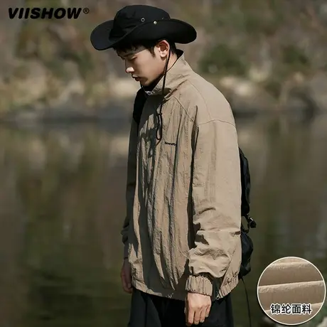 VIISHOW外套男生春秋冬季字母潮流连帽运动机能户外休闲防风夹克商品大图
