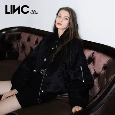 LINCCHIC金羽杰羽绒服女时髦短款轻薄羽绒服女夹克外套Y21801101商品大图