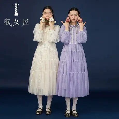 淑女屋官方旗舰店蒙娜丽莎装饰连衣裙商品大图