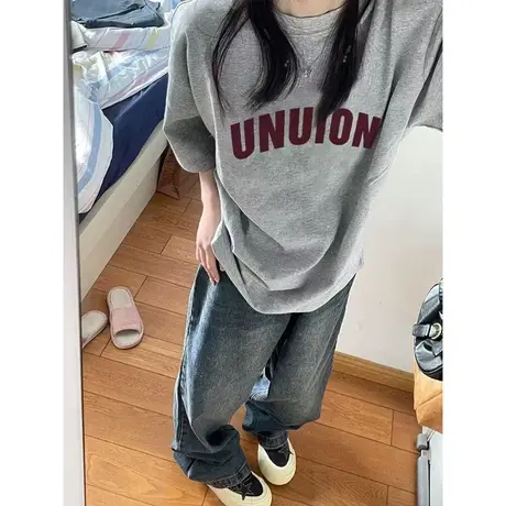 ins超火短袖T恤女早春夏装2024年新款宽松大码打底衫内搭半袖上衣商品大图