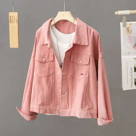 时尚短外套女装2024年新款小个子显瘦刺绣牛仔夹克上衣百搭女装潮商品大图