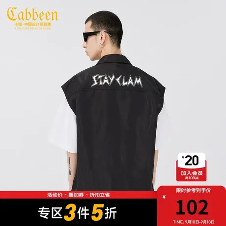 卡宾男装字母印花马甲外套秋夏款潮流宽松背心男女同款W商品大图