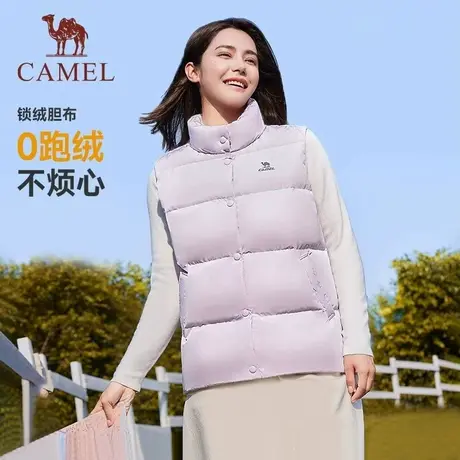 【泡芙】骆驼加厚羽绒马甲女2023冬季新款立领内搭保暖坎肩上衣男商品大图