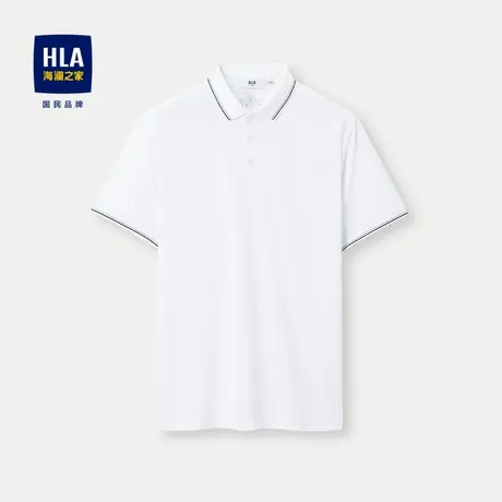 HLA/海澜之家轻商务短袖POLO衫2023春夏新款翻领含桑蚕丝上衣男图片