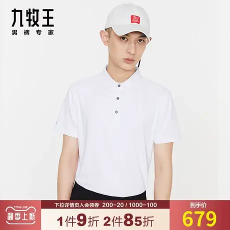 【专柜-胶囊款】九牧王男装短袖T恤夏季款户外运动轻奢翻领Polo衫商品大图