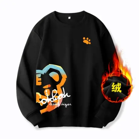 Ohlyah大红色虎年卫衣女秋冬虎虎生威加绒加厚情侣本命年卫衣定制图片