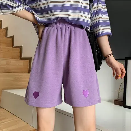 运动短裤女夏季薄款宽松韩版直筒休闲裤显瘦高腰五分阔腿裤潮ins商品大图