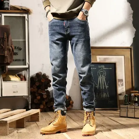 Modi Nick/摩帝尼克夏季男士宽松直筒牛仔裤潮牌休闲潮流弹力裤子商品大图