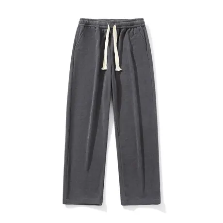 日系复古纯色阔腿裤男秋冬季潮牌街头宽松直筒灯芯绒休闲运动长裤商品大图