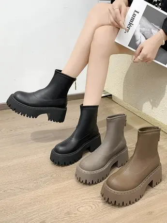 厚底小个子炸街短靴女靴子2023年新款夏天增高马丁靴春秋时尚单靴图片