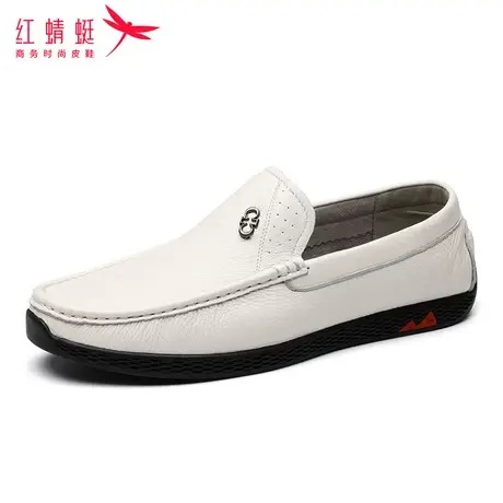 红蜻蜓男鞋春季2023新款真皮男士休闲皮鞋男百搭简约豆豆鞋通勤图片