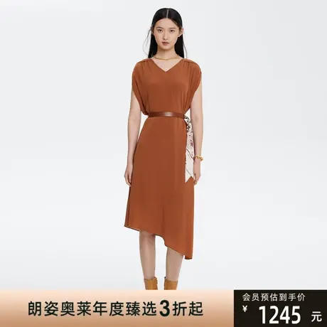 俪雅/LANCY商场同款新款收腰V领女士印花连衣裙子专柜正品商品大图