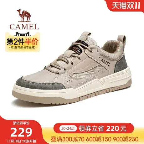 骆驼男鞋2023秋季新款时尚休闲低帮运动厚底复古潮流板鞋商品大图