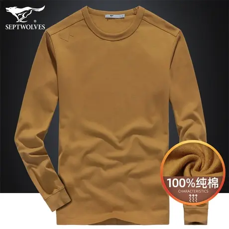 七匹狼狼族部落男士卫衣男秋季圆领长袖套头T恤纯棉运动服上衣男商品大图