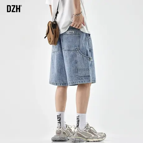 男士休闲牛仔短裤男夏季潮牌男裤2023新款五分裤宽松大裤衩半截裤商品大图