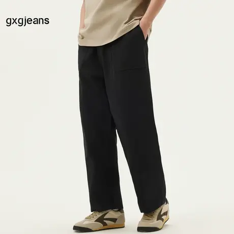gxg.jeans男装 黑色时尚宽松工装简约休闲长裤男生 25年春新品图片