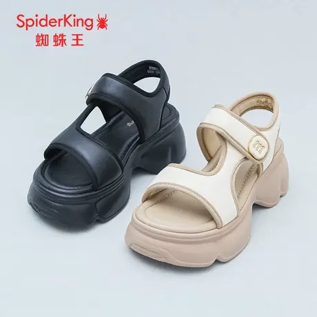 SPIDER KING/蜘蛛王凉鞋女2025商场新款鱼嘴露趾松糕软底外穿休闲图片