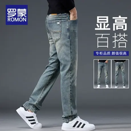罗蒙复古直筒牛仔裤男修身裤子2025新款潮流怀旧水洗春季休闲长裤商品大图