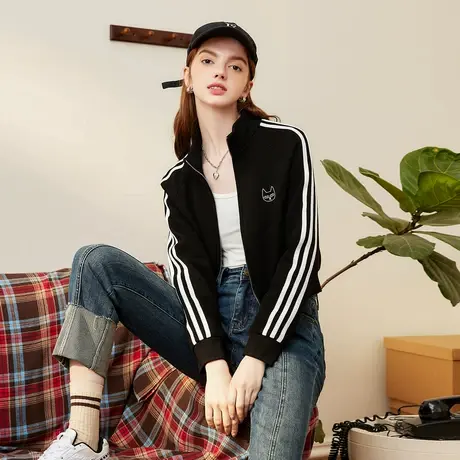 a02运动风小个子IP绣花撞色设计休闲女式外套2025春季长袖上衣商品大图