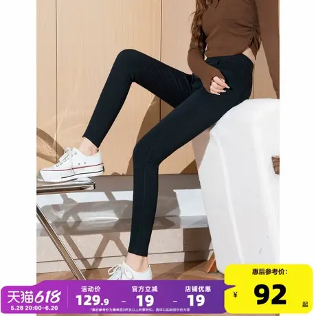 唐狮打底裤女外穿春秋黑色裤子高腰小黑裤铅笔小脚紧身魔术裤ddk图片