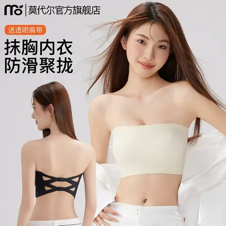 抹胸无肩带内衣女防滑防走光聚拢薄款舞蹈裹胸粉底液无痕美背文胸商品大图