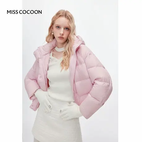 MISSCOCOON可可尼连帽短款面包服2025冬季新款90鸭绒泡芙羽绒服女图片