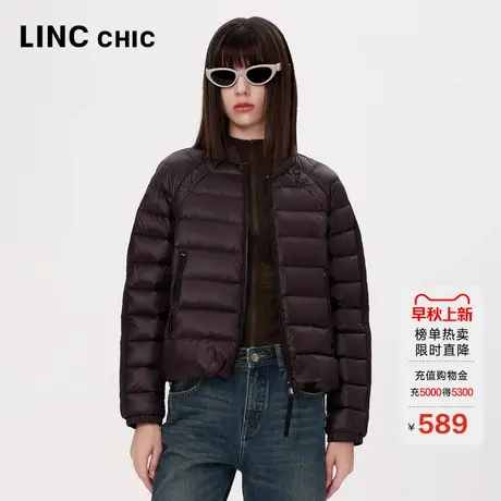 LINC金羽杰短款羽绒服女款秋季新款机能感轻薄羽绒服女Y24801085商品大图