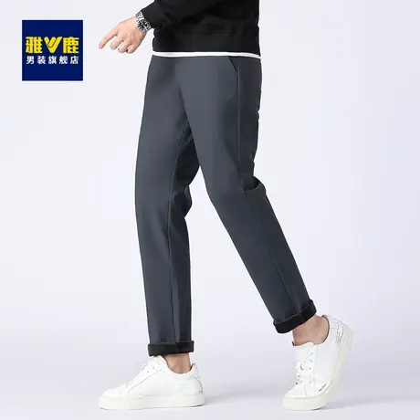 雅鹿男士休闲裤秋冬季新款直筒宽松西装裤加绒加厚春秋款青年长裤商品大图