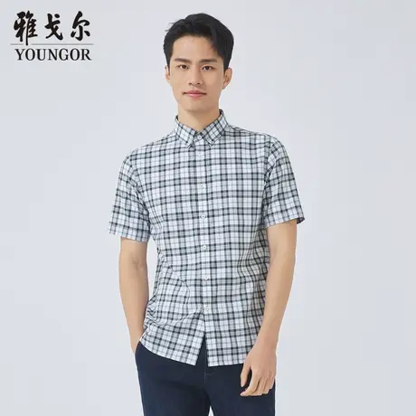 雅戈尔奥莱 商场同款男士短袖衬衫新款官方正品商务休闲短袖衬衫商品大图