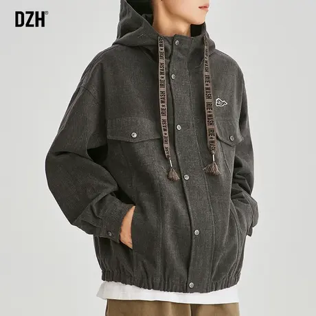 男生工装连帽外套男秋季高级感痞帅男装2023新款休闲夹克潮牌上衣商品大图