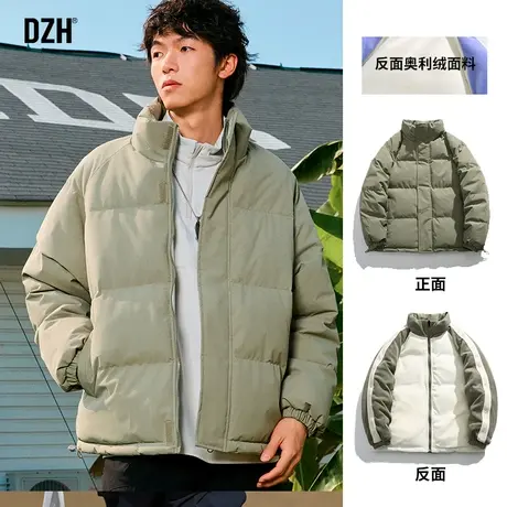 男士双面穿棉衣外套男冬季加绒加厚2023新款棉服学生情侣棉袄冬装商品大图