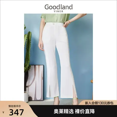 【南国花园】音儿美地女装2023夏季新款奶油白长裤抗菌清凉休闲裤商品大图
