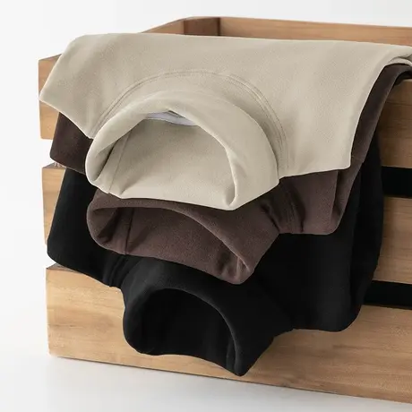 300g重磅双面德绒t恤男长袖高领打底衫加绒保暖小衫内搭秋衣体恤商品大图