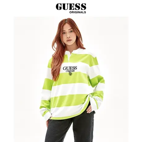 GUESS Originals ×CLOTTEE男女同款条纹长袖T恤图片