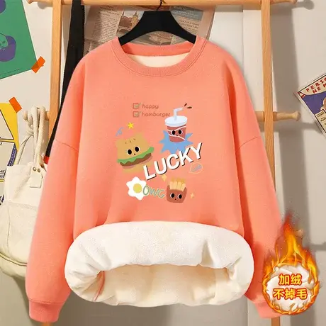 卫衣女秋冬加绒加厚2023年冬季新款小个子学生冬装女款外套ins潮商品大图